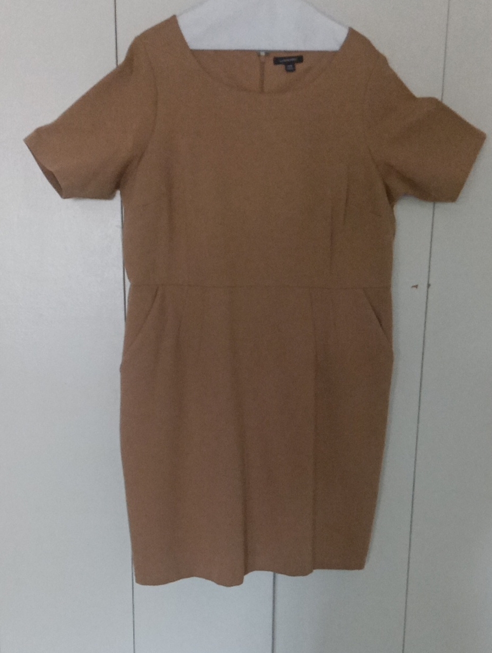 Lands' End Short-Sleeve Mini Dress in Camel